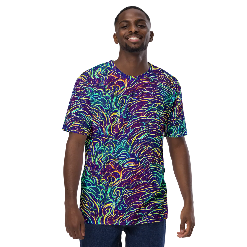 Cosmic Calligraphy on Men's Crew Neck T-Shirt — Front