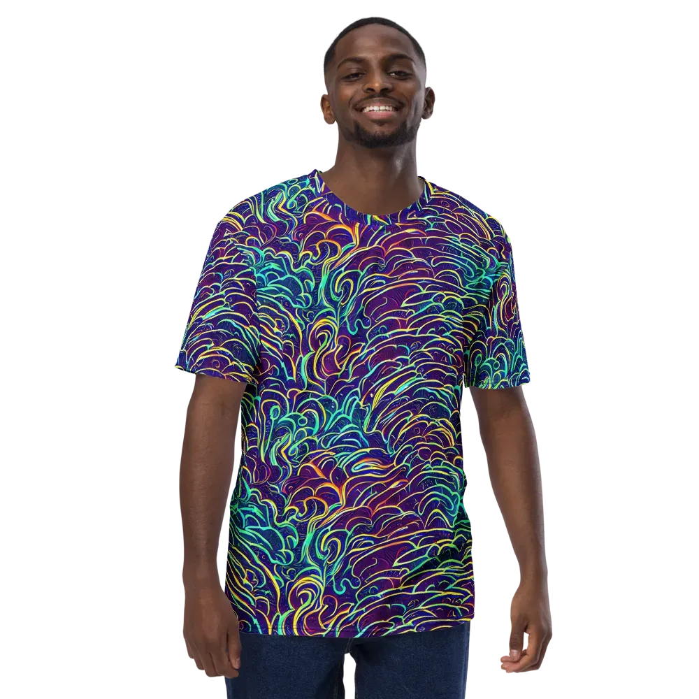 Cosmic Calligraphy on Men's Crew Neck T-Shirt — Front
