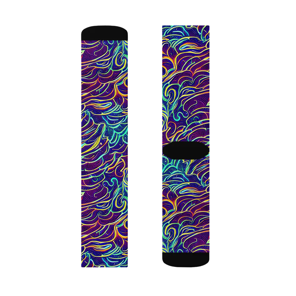 Cosmic Calligraphy on Socks — Right Sock