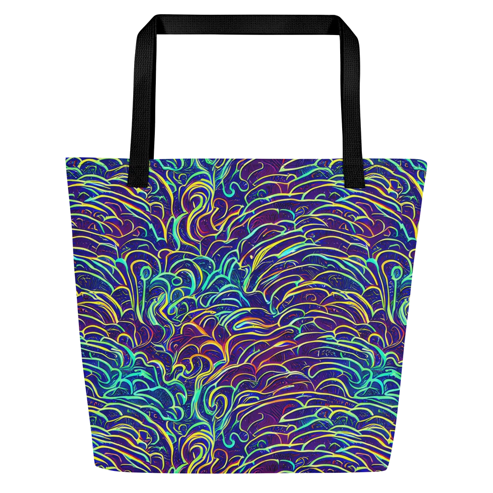 Cosmic Calligraphy on Large Tote Bag W/ Pocket — Front