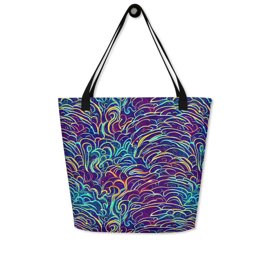 Cosmic Calligraphy on Large Tote Bag W/ Pocket — Front
