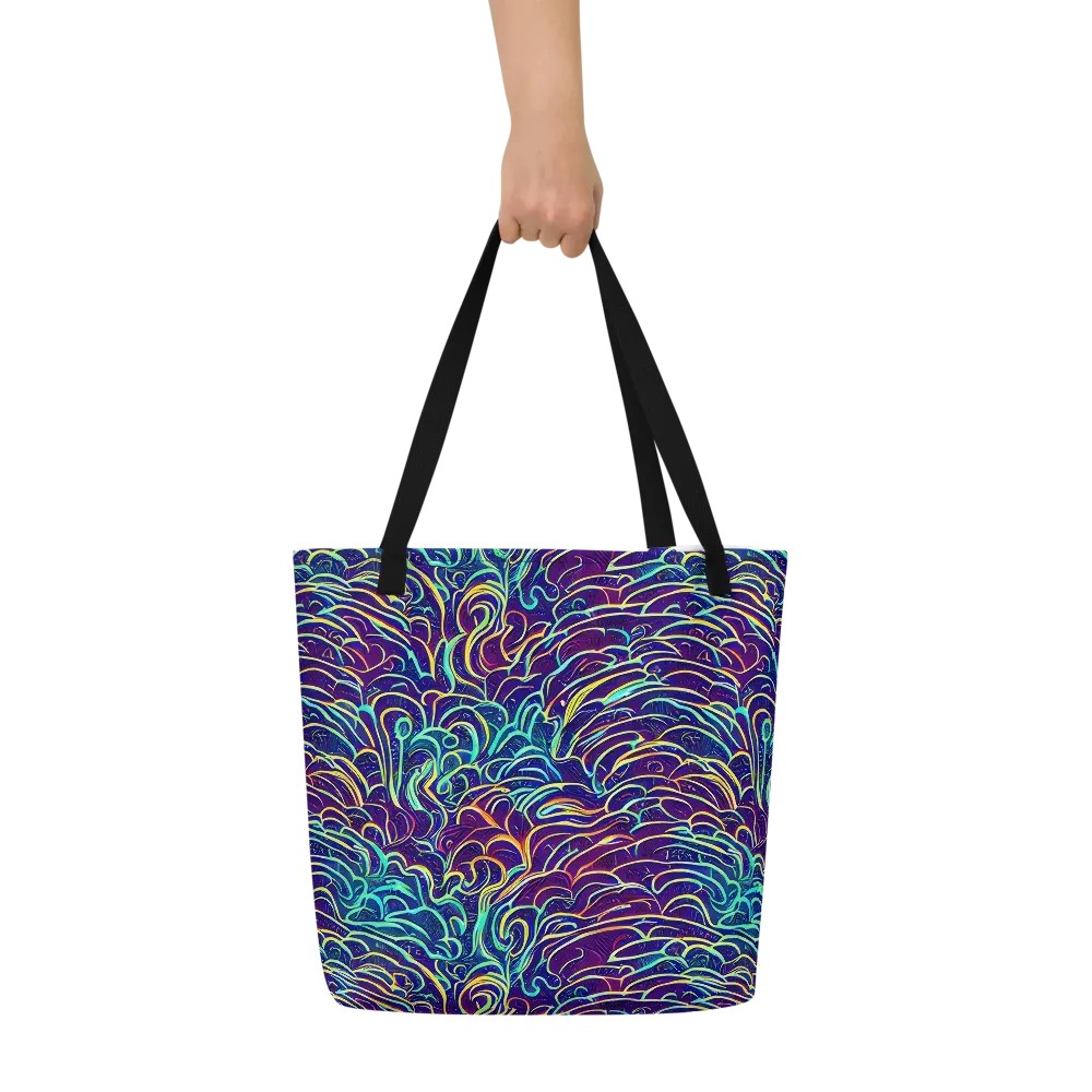 Cosmic Calligraphy on Large Tote Bag W/ Pocket — Front
