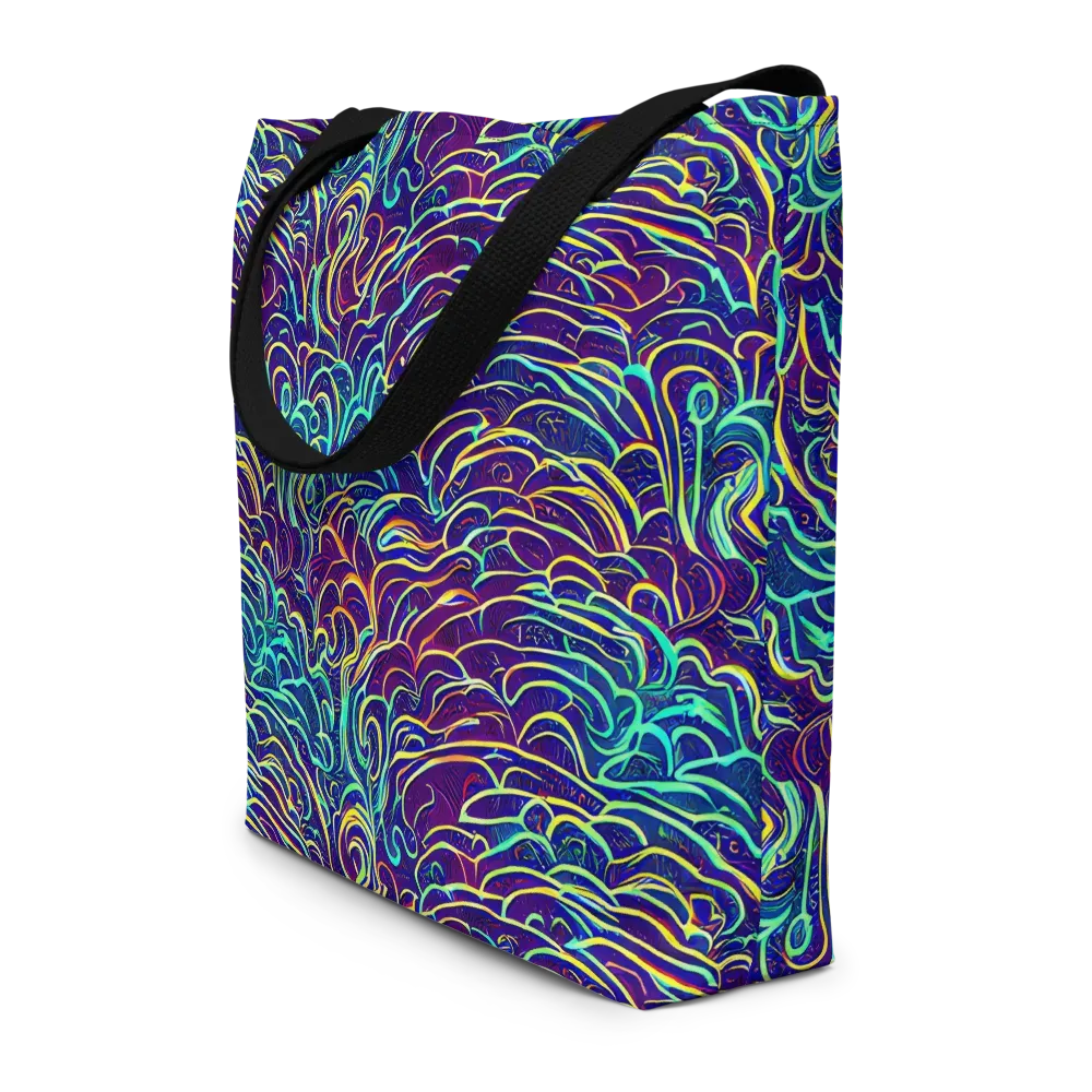 Cosmic Calligraphy on Large Tote Bag W/ Pocket — Front