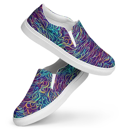 Cosmic Calligraphy on a Women's Slip-On Canvas Shoes