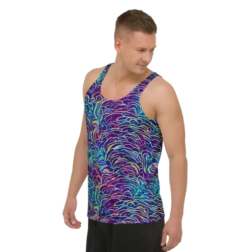 Cosmic Calligraphy on a Men's Tank Top