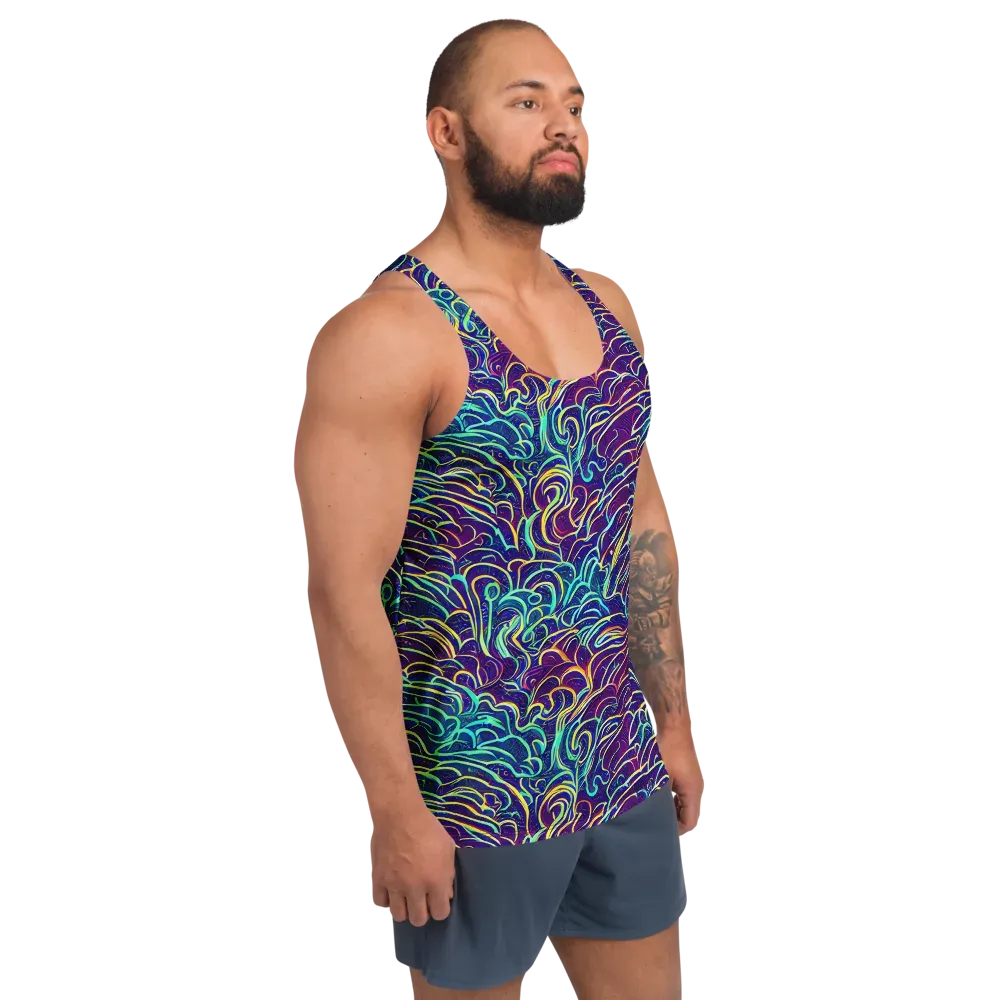 Cosmic Calligraphy on Men's Tank Top — Right Front