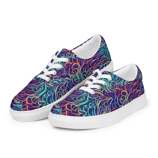 Cosmic Calligraphy on a Men's Lace-Up Canvas Shoes