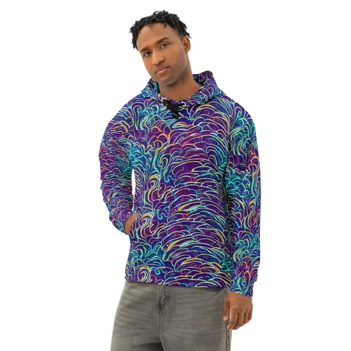 Cosmic Calligraphy on a Cotton Hoodie