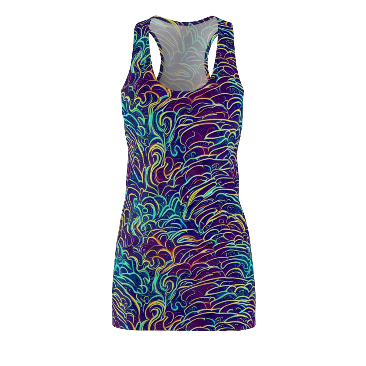 Cosmic Calligraphy on Racerback Dress — Front
