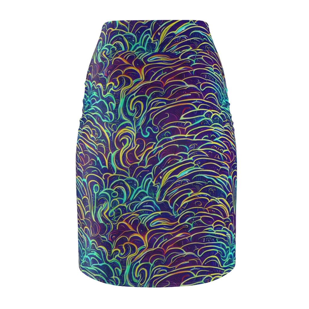 Cosmic Calligraphy on Pencil Skirt — Back