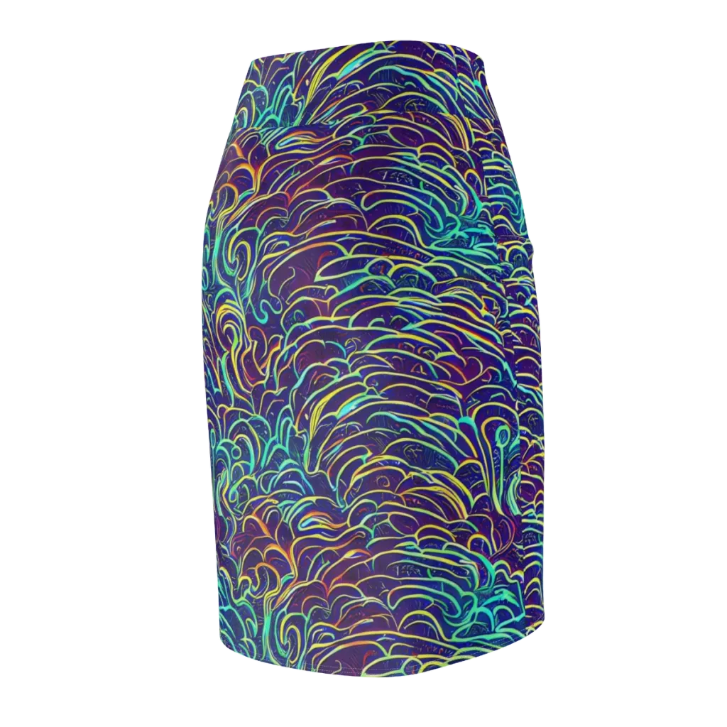 Cosmic Calligraphy on Pencil Skirt — Back Side