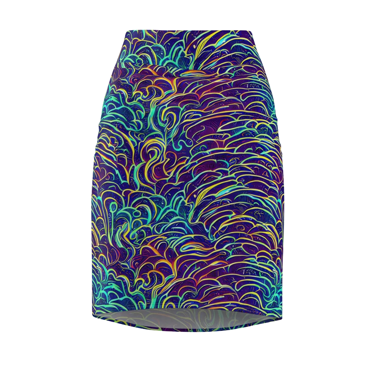 Cosmic Calligraphy on Pencil Skirt — Front