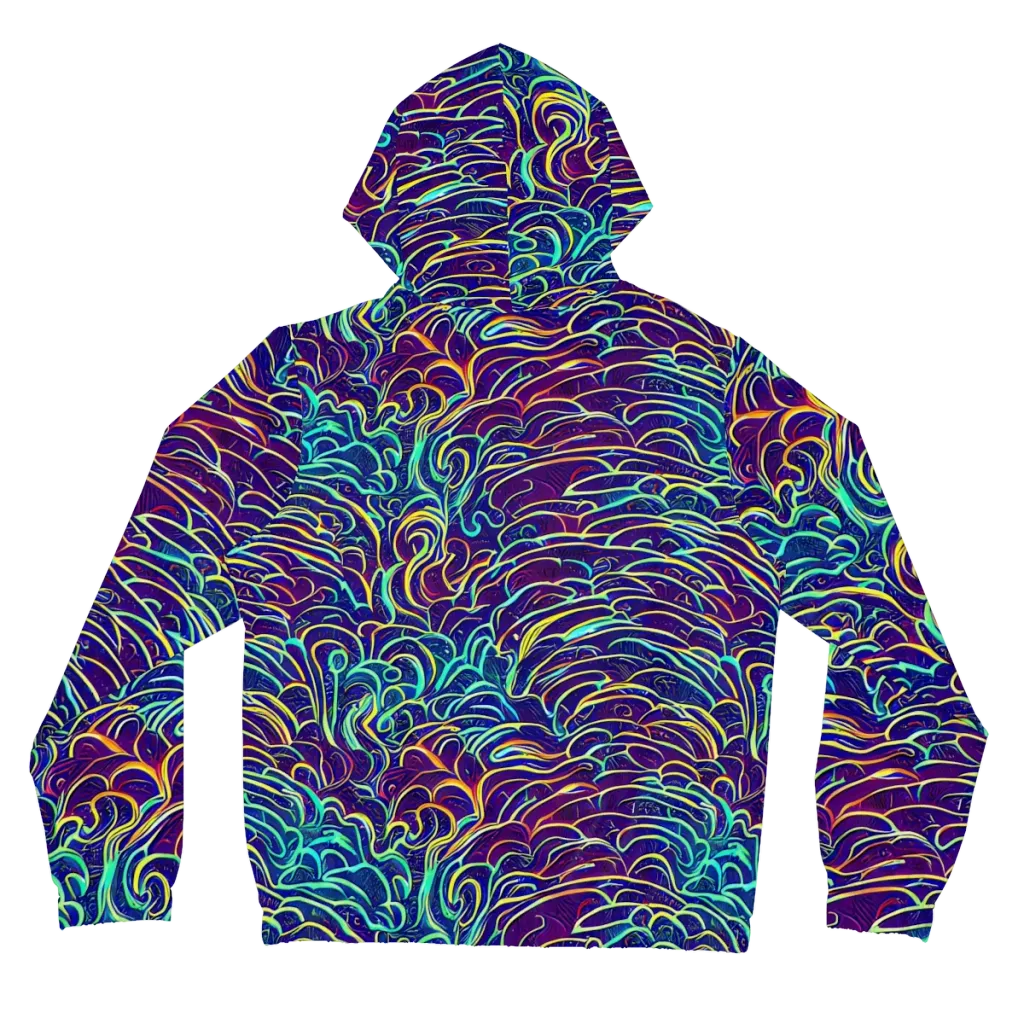 Cosmic Calligraphy on Women's Full-Zip Hoodie — Back