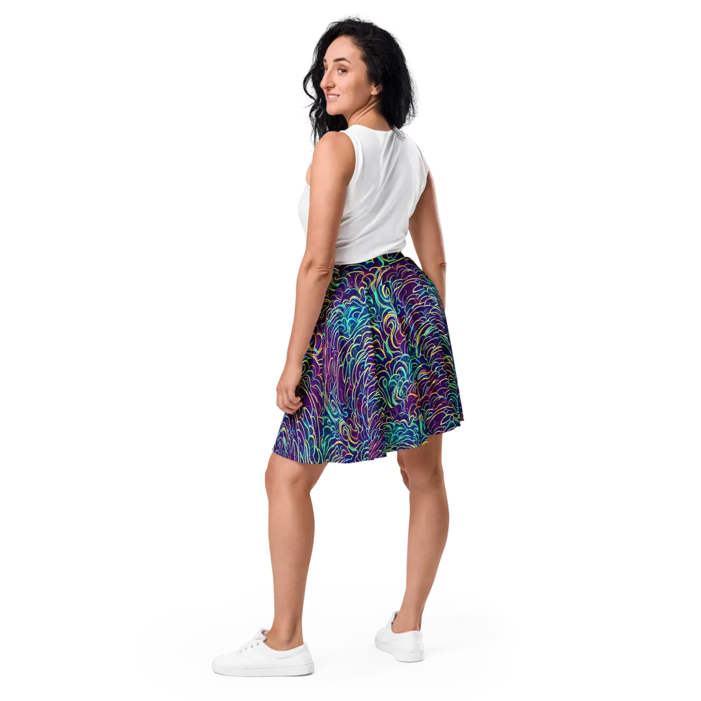 Cosmic Calligraphy on Skater Skirt — Back