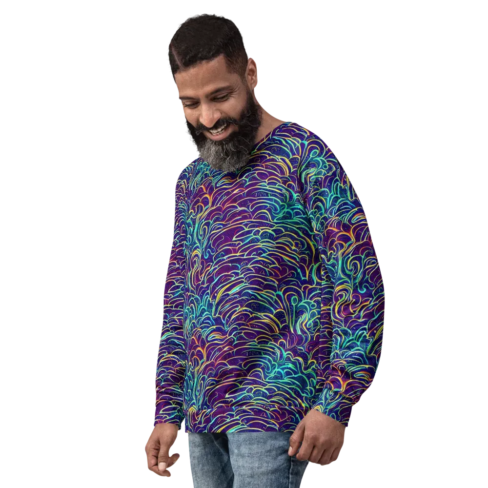 Cosmic Calligraphy on Sweatshirt — Left Front