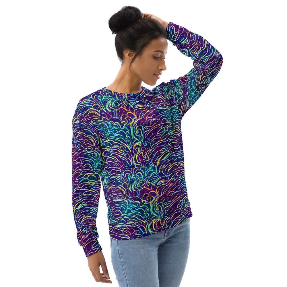 Cosmic Calligraphy on Sweatshirt — Right Front