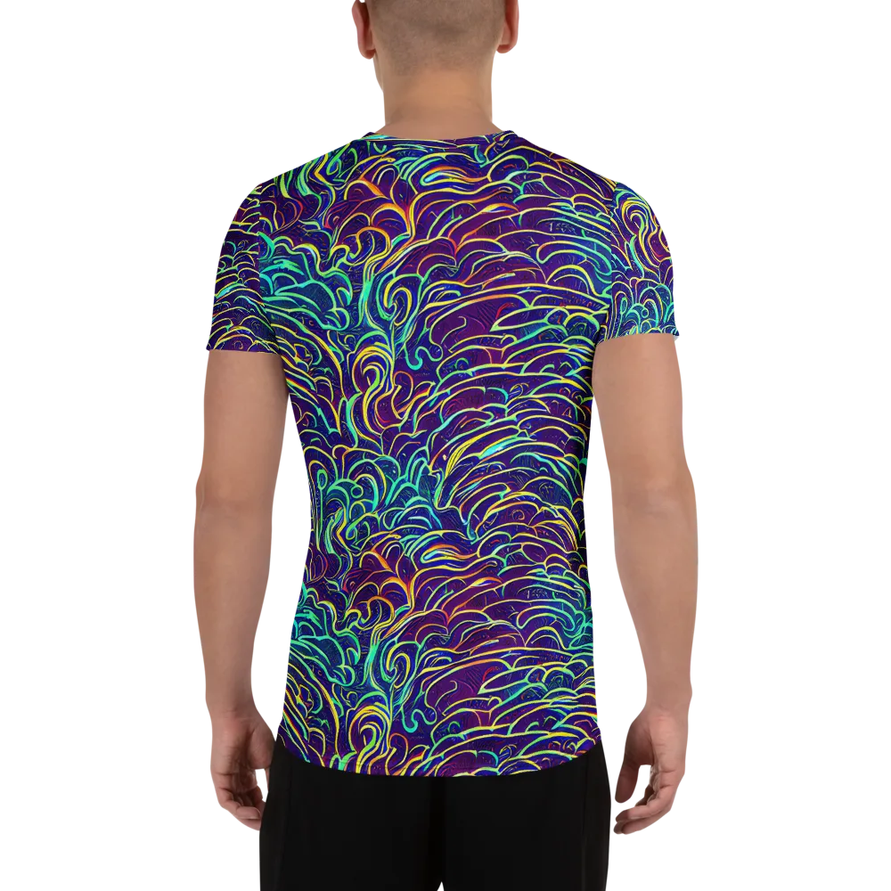 Cosmic Calligraphy on Men's Athletic T-Shirt — Back