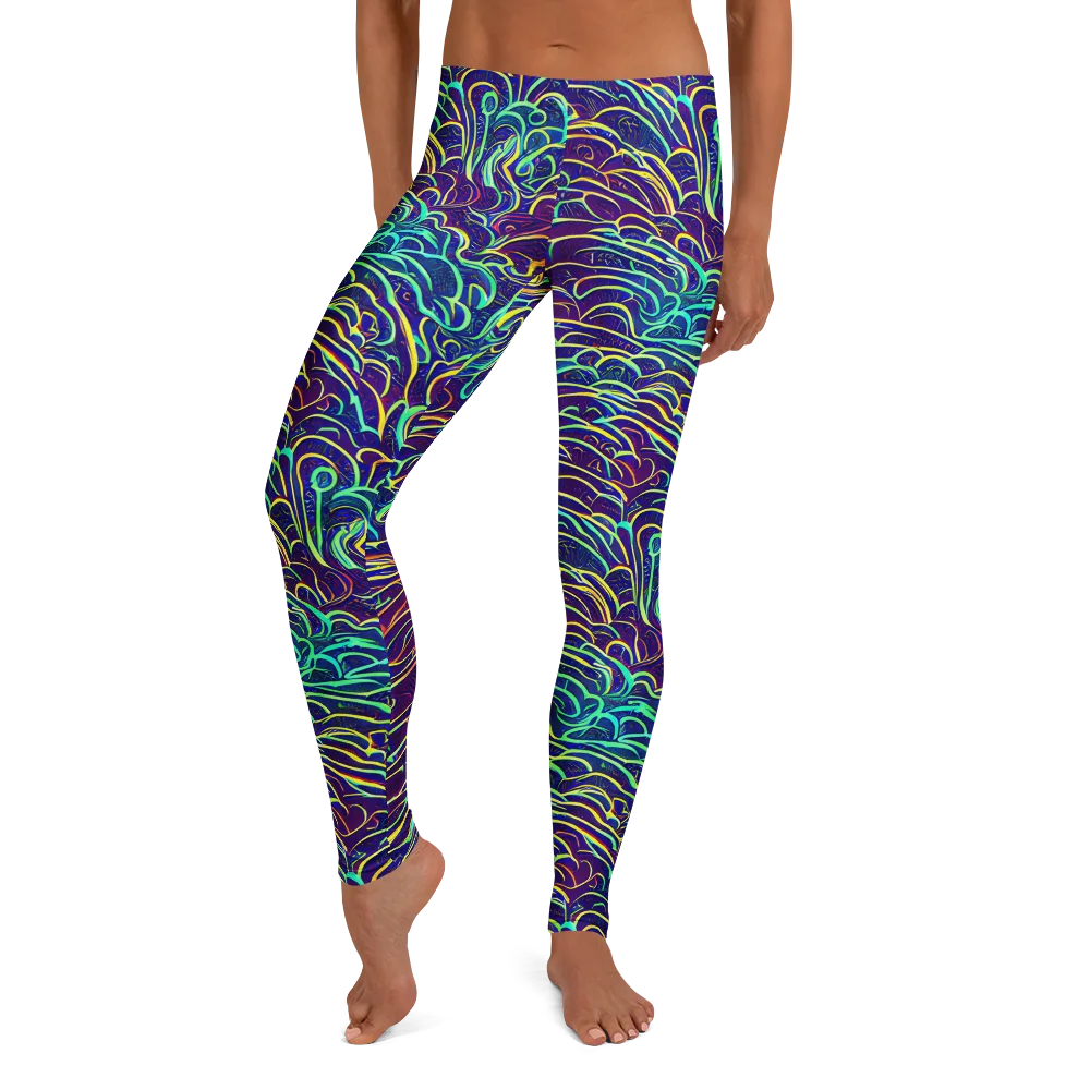 Cosmic Calligraphy on Leggings — Front