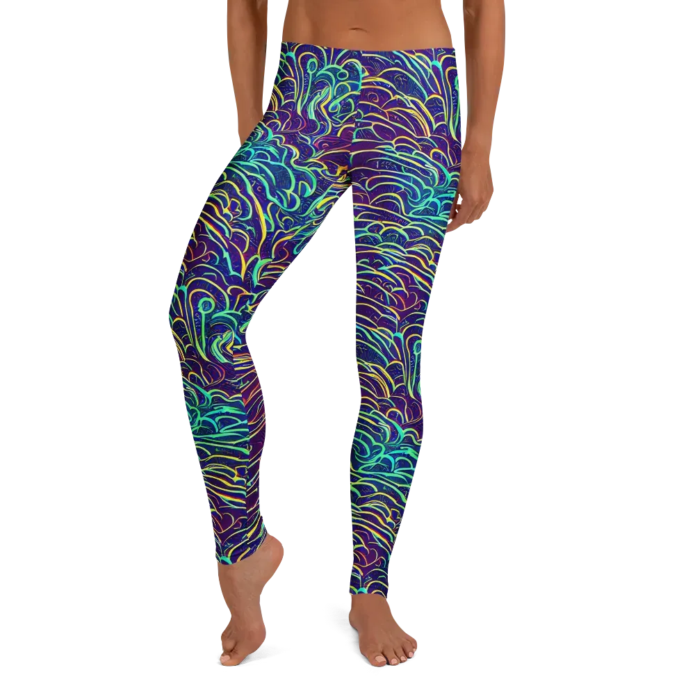 Cosmic Calligraphy on Leggings — Front