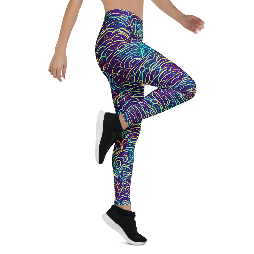Cosmic Calligraphy on Leggings — Right
