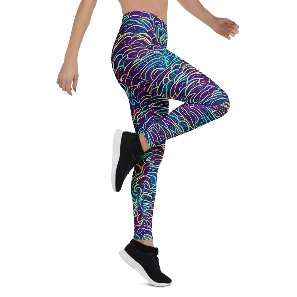 Cosmic Calligraphy on Leggings — Right
