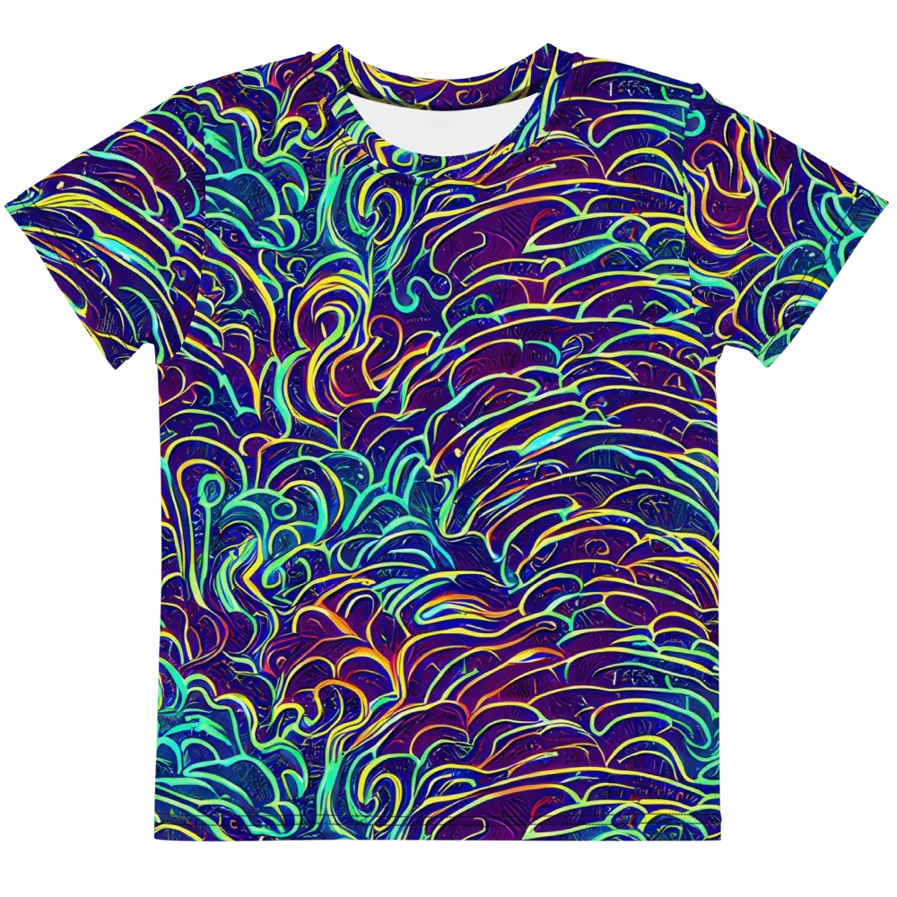 Cosmic Calligraphy on Kids Crew Neck T-Shirt — Front