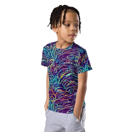 Cosmic Calligraphy on a Kids Crew Neck T-Shirt