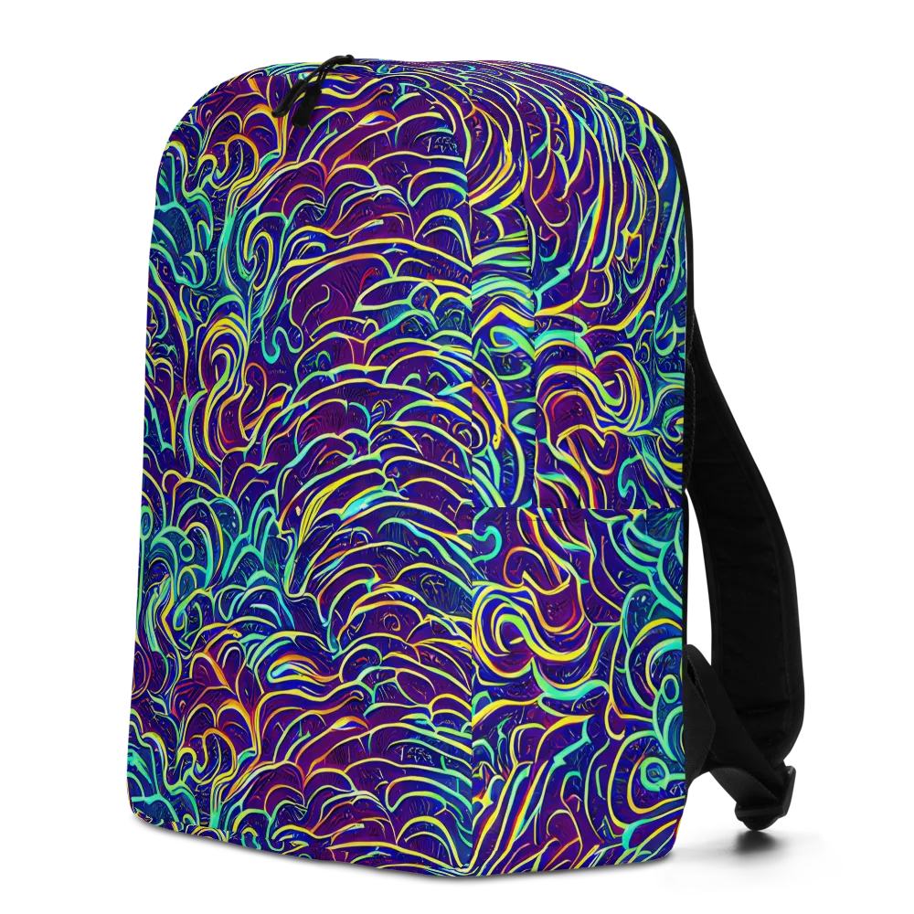 Cosmic Calligraphy on Minimalist Backpack — Left