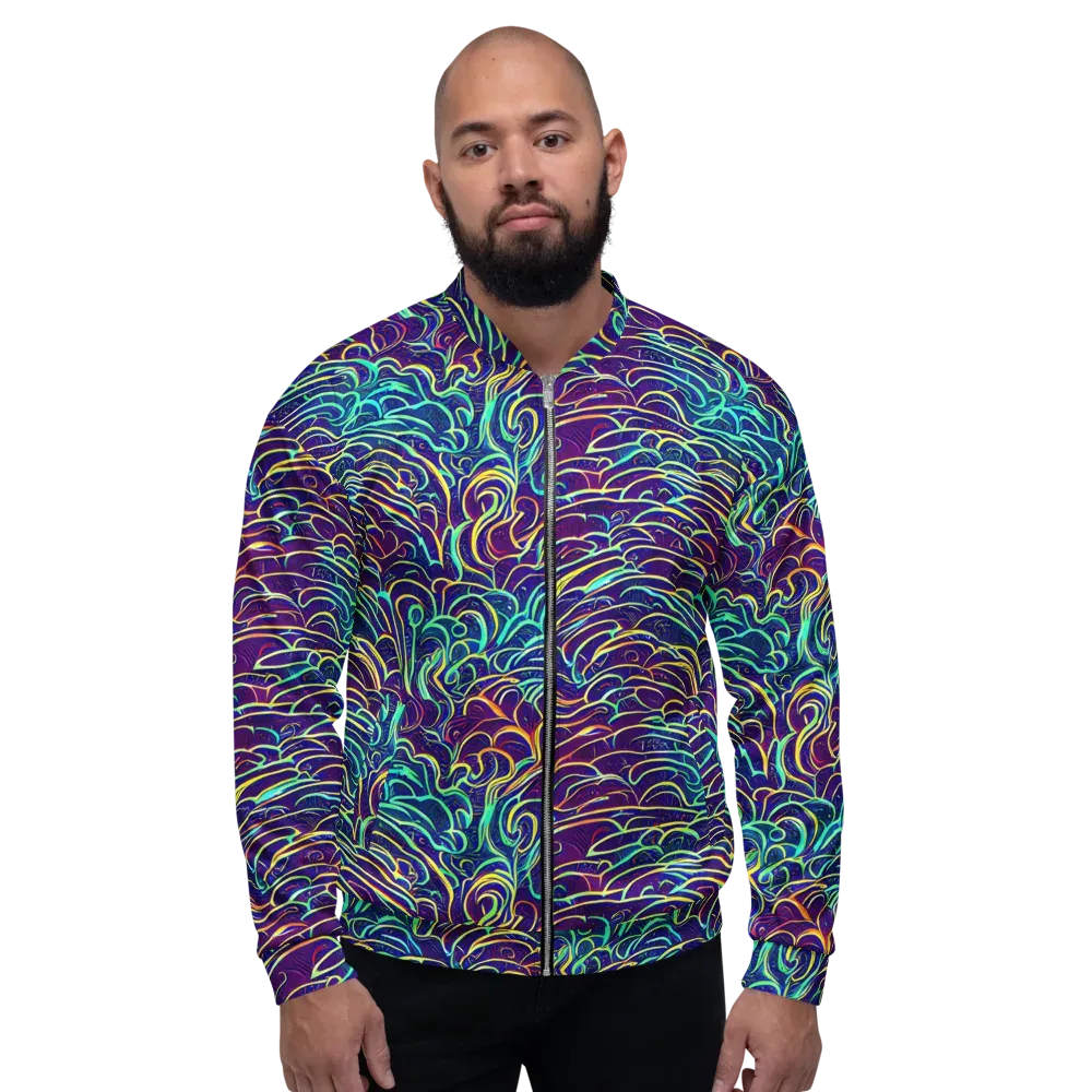 Cosmic Calligraphy on Bomber Jacket — Front