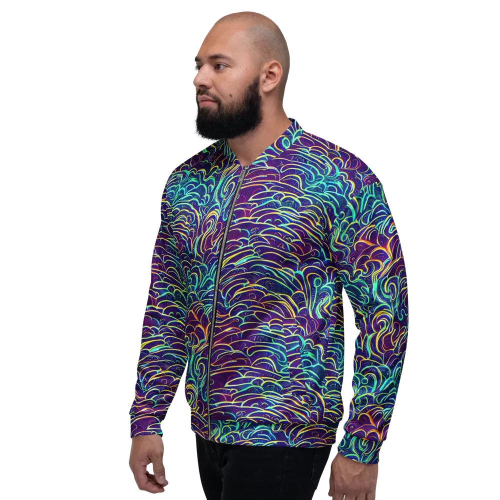 Cosmic Calligraphy on Bomber Jacket — Left