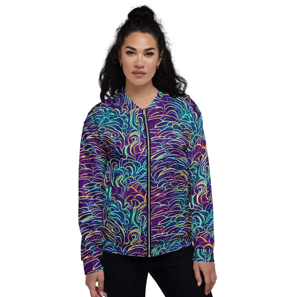 Cosmic Calligraphy on Bomber Jacket — Front