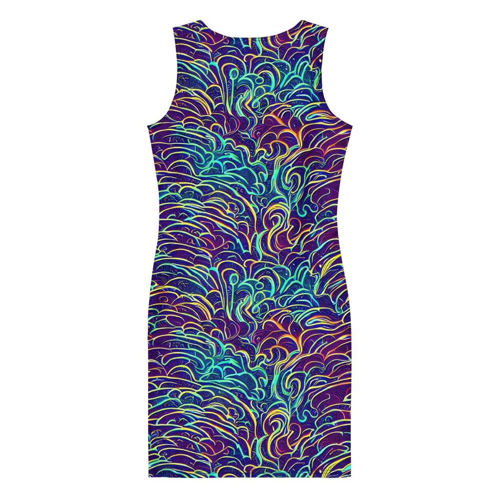Cosmic Calligraphy on Bodycon Dress — Back