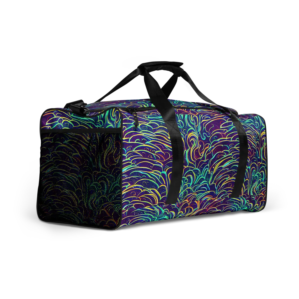 Cosmic Calligraphy on Duffle Bag — Right Front