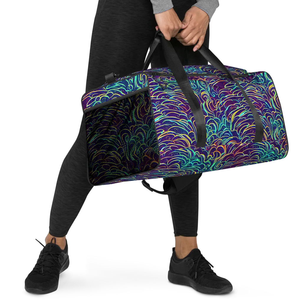Cosmic Calligraphy on Duffle Bag — Right Front