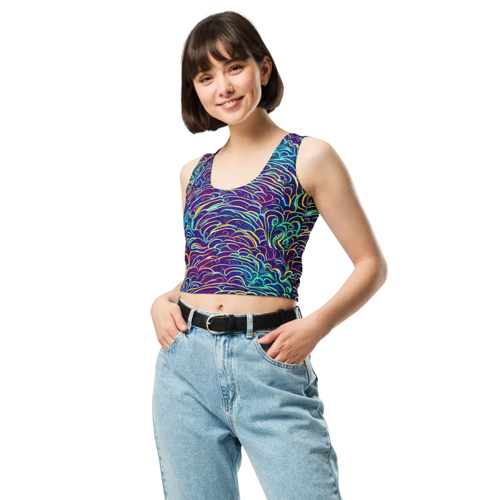 Cosmic Calligraphy on Crop Top — Front