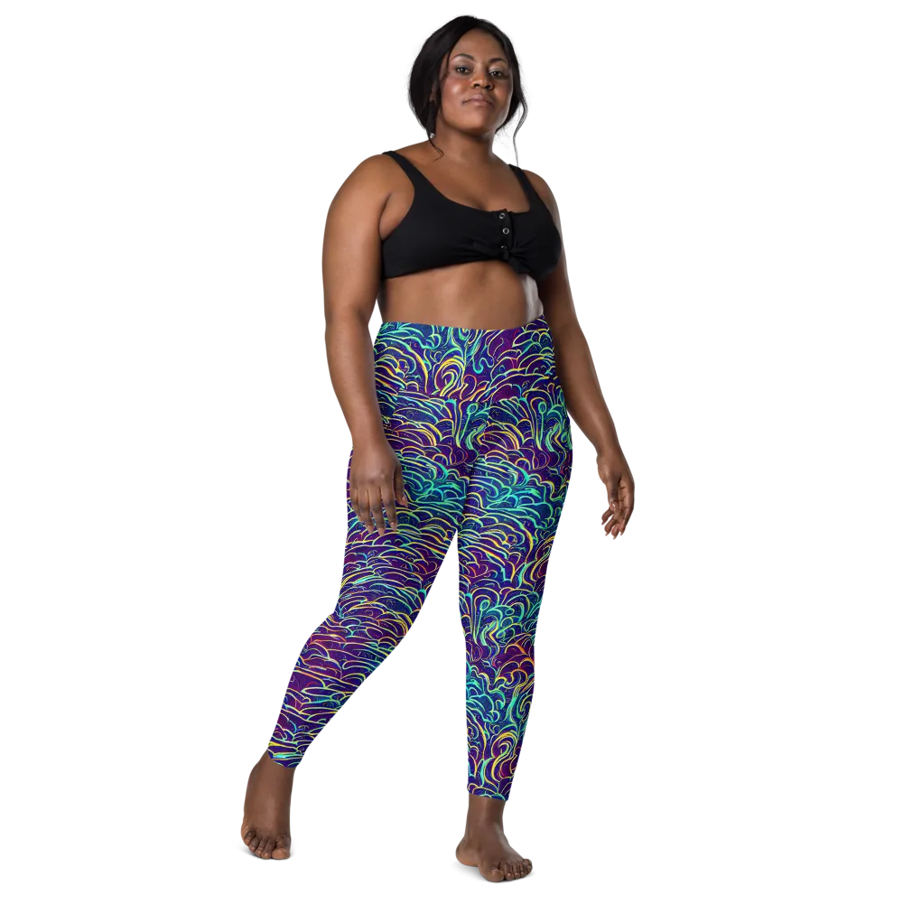 Cosmic Calligraphy on Leggings with Pockets — Front