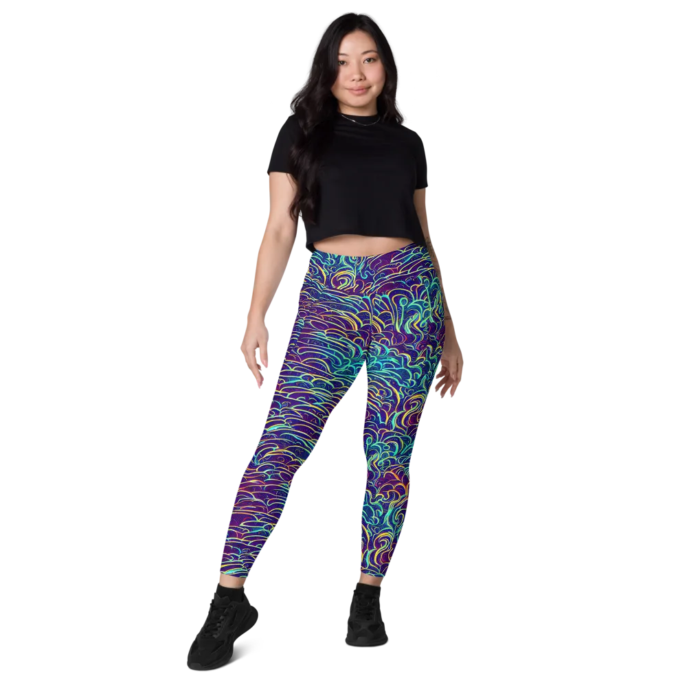 Cosmic Calligraphy on Leggings with Pockets — Front