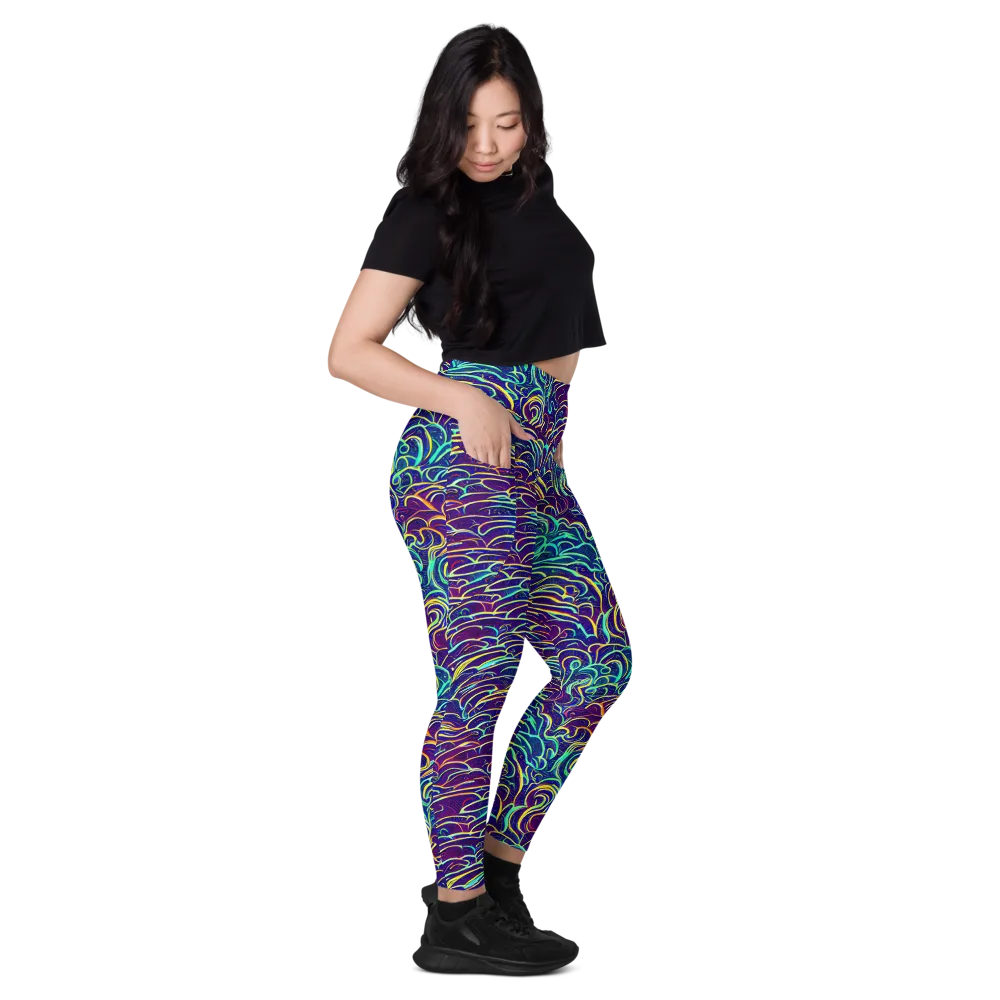 Cosmic Calligraphy on Leggings with Pockets — Right