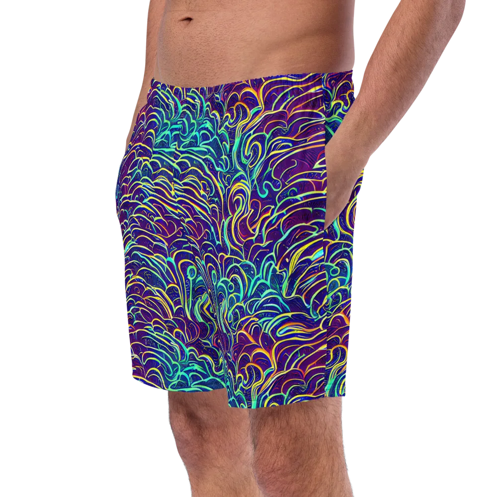 Cosmic Calligraphy on Swim Trunks — Left Front