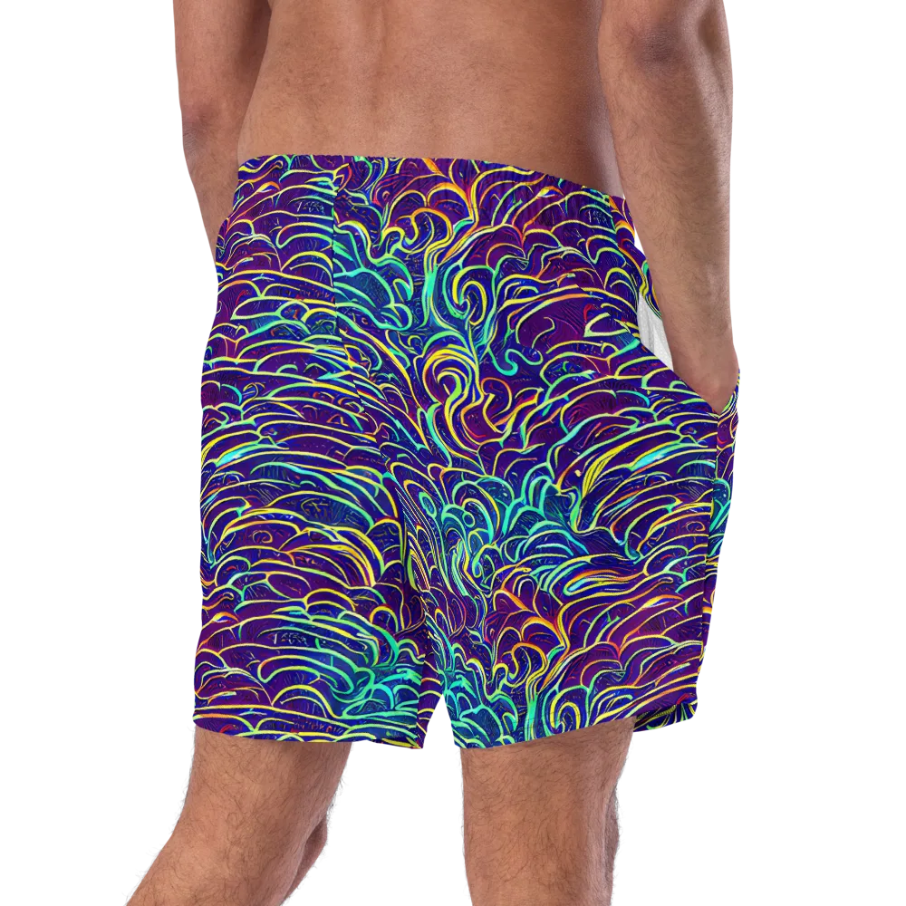 Cosmic Calligraphy on Swim Trunks — Right Back