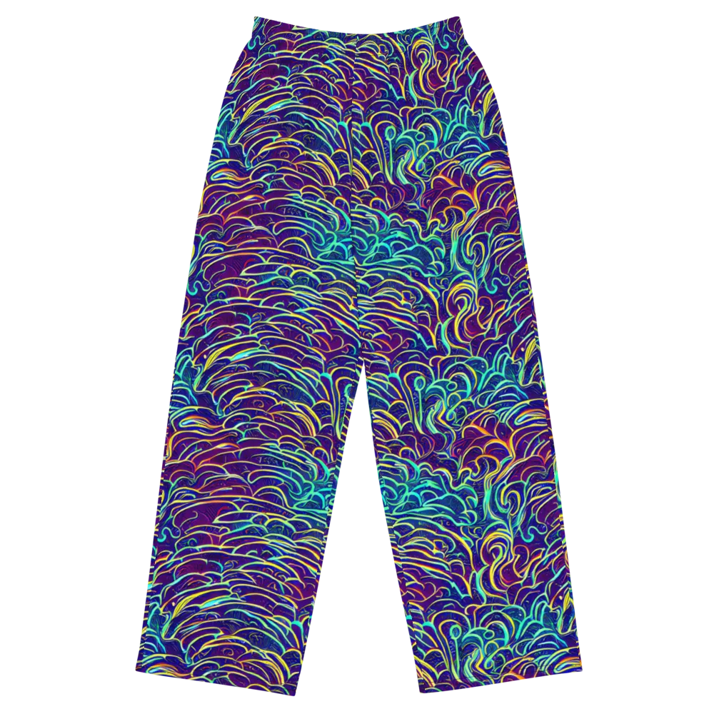 Cosmic Calligraphy on Wide-Leg Pants — Front