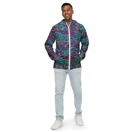 Cosmic Calligraphy on a Men's Windbreaker