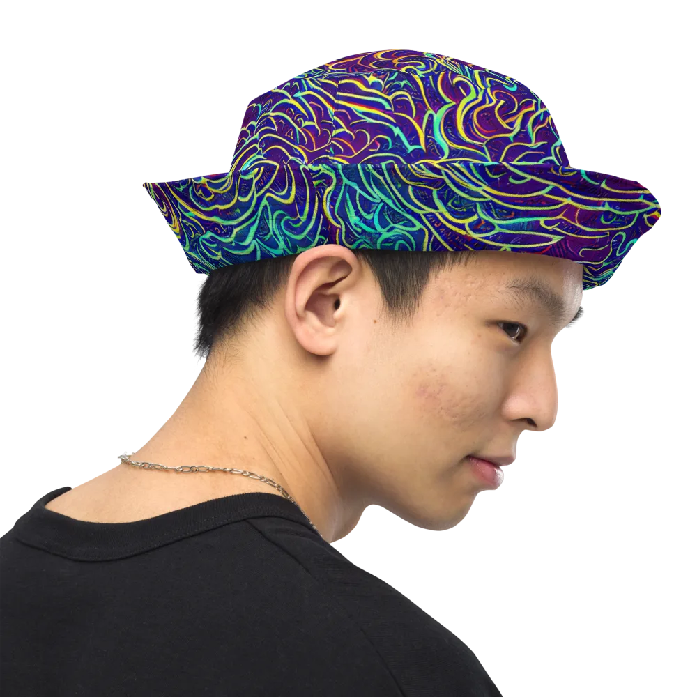 Cosmic Calligraphy on Reversible Bucket Hat — Right Outside