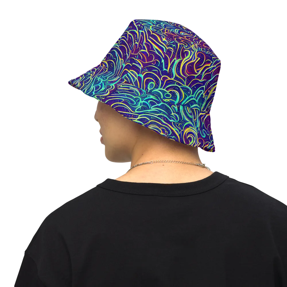 Cosmic Calligraphy on Reversible Bucket Hat — Back Inside
