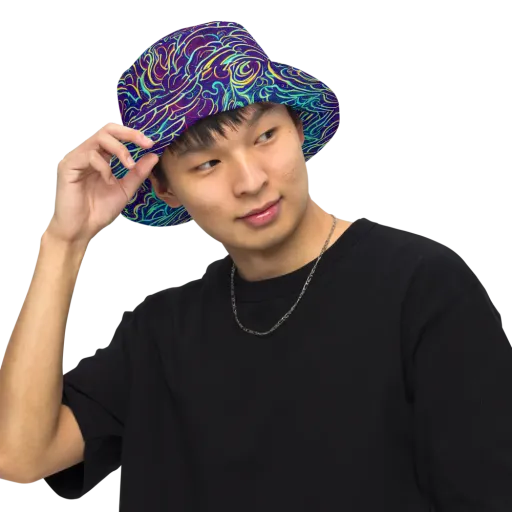 Cosmic Calligraphy on a Reversible Bucket Hat