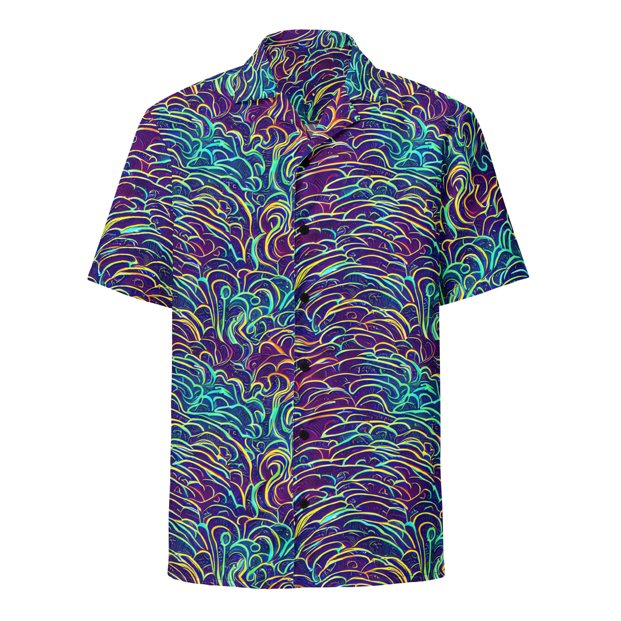 Cosmic Calligraphy on Button Shirt — Front