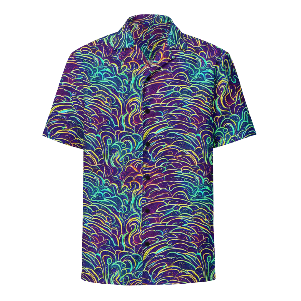 Cosmic Calligraphy on Button Shirt — Front