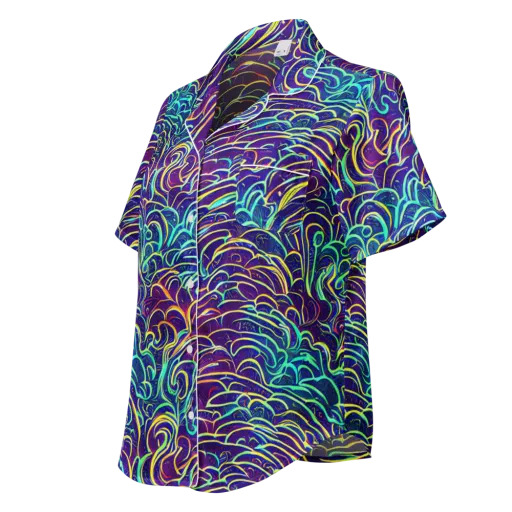 Cosmic Calligraphy on a Women's Short Sleeve Pajama Top