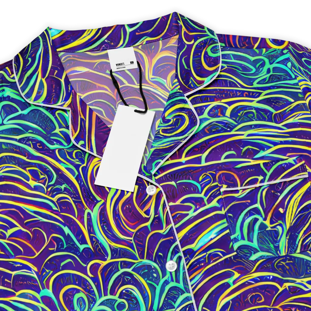 Cosmic Calligraphy on Women's Short Sleeve Pajama Top — Product details