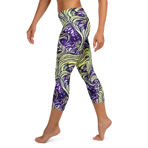 Acid Foliage on a Capri Leggings